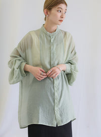 シアーポプリンブザム切替えBigシャツ