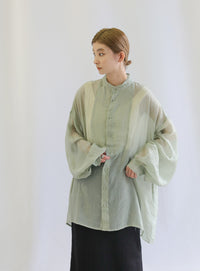 シアーポプリンブザム切替えBigシャツ