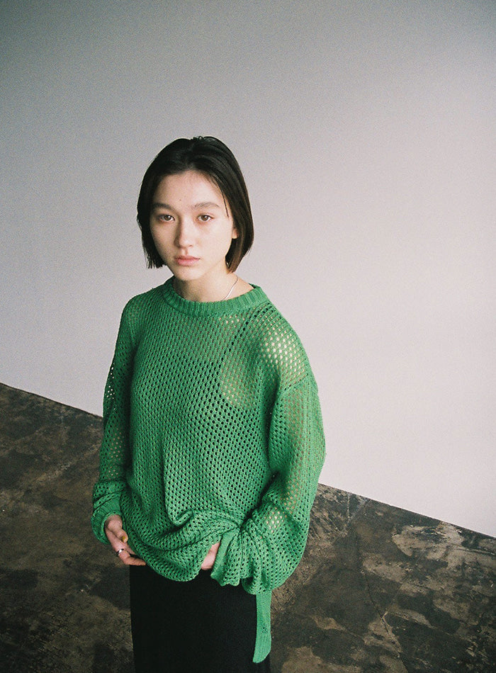 美品✨3.1 Phillip Lim 透かし編みポロニット 黒×緑 XS ウール CLASSY