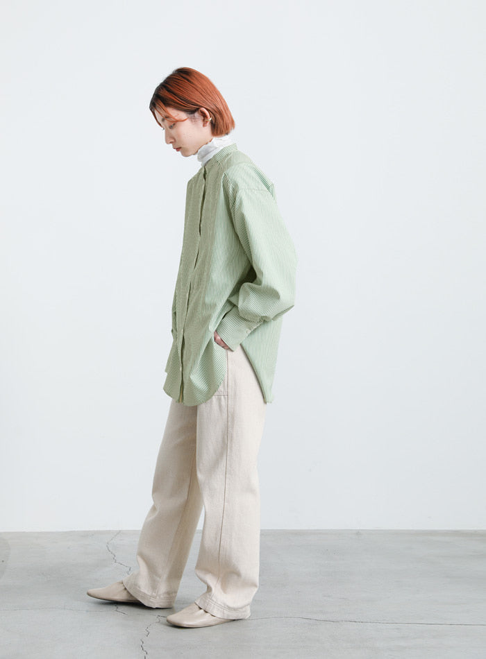 バックスリットストライプシャツ【SALE】