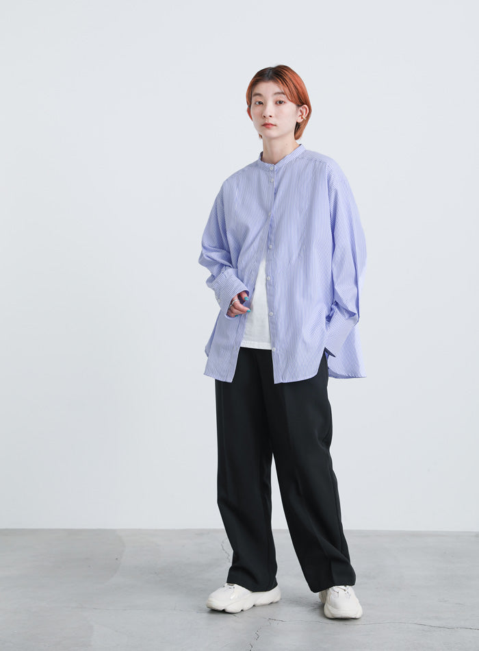 バックスリットストライプシャツ【SALE】