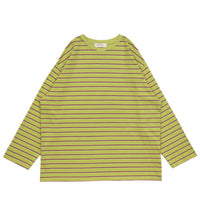 クルーネックマルチボーダーロングTシャツ【SALE】