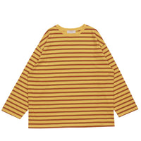 クルーネックマルチボーダーロングTシャツ【SALE】