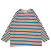 クルーネックマルチボーダーロングTシャツ【SALE】