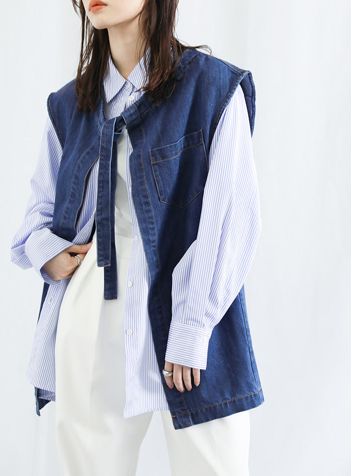 ベスト デニムボトルネックベスト nachukaraのスライバーニット ボトルネックベスト | BABYLON ZOO