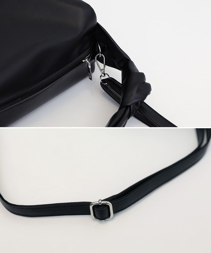フェイクレザースクエアショルダーバッグ【SALE】
