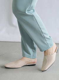 フェイクレザーカーブデザインバブーシュ