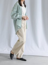 フェイクレザーカーブデザインバブーシュ