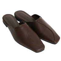 フェイクレザーカーブデザインバブーシュ