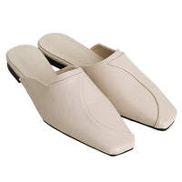 フェイクレザーカーブデザインバブーシュ