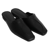 フェイクレザーカーブデザインバブーシュ