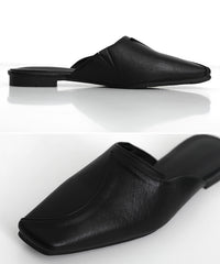 フェイクレザーカーブデザインバブーシュ