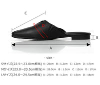 フェイクレザーカーブデザインバブーシュ