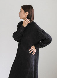 バックリボンクリンクルロングワンピース【SALE】