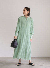 バックリボンクリンクルロングワンピース【SALE】