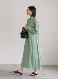 バックリボンクリンクルロングワンピース【SALE】