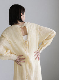 バックリボンクリンクルロングワンピース【SALE】