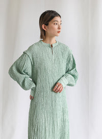 バックリボンクリンクルロングワンピース【SALE】