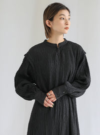バックリボンクリンクルロングワンピース【SALE】