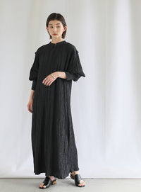 バックリボンクリンクルロングワンピース【SALE】
