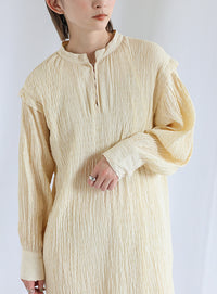 バックリボンクリンクルロングワンピース【SALE】