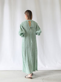 バックリボンクリンクルロングワンピース【SALE】