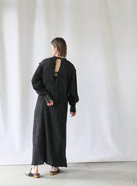 バックリボンクリンクルロングワンピース【SALE】