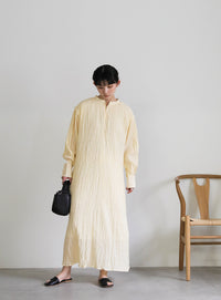 バックリボンクリンクルロングワンピース【SALE】