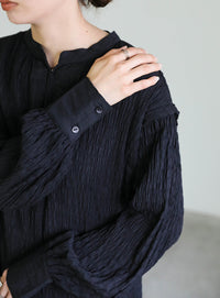 バックリボンクリンクルロングワンピース【SALE】