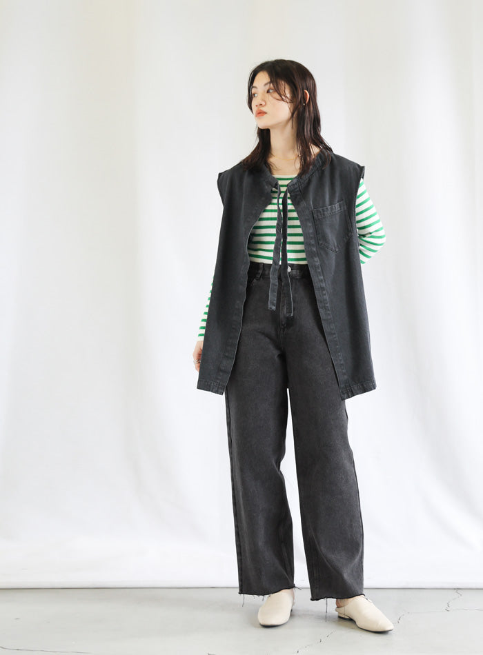 ハイウエストストレートデニム【SALE】