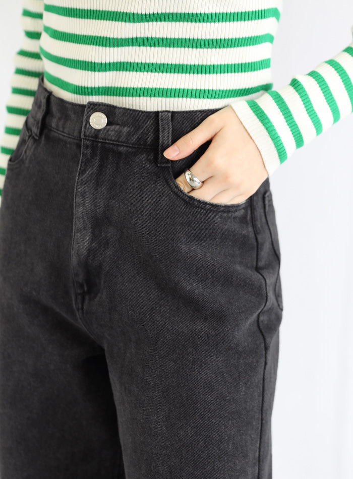 ハイウエストストレートデニム【SALE】