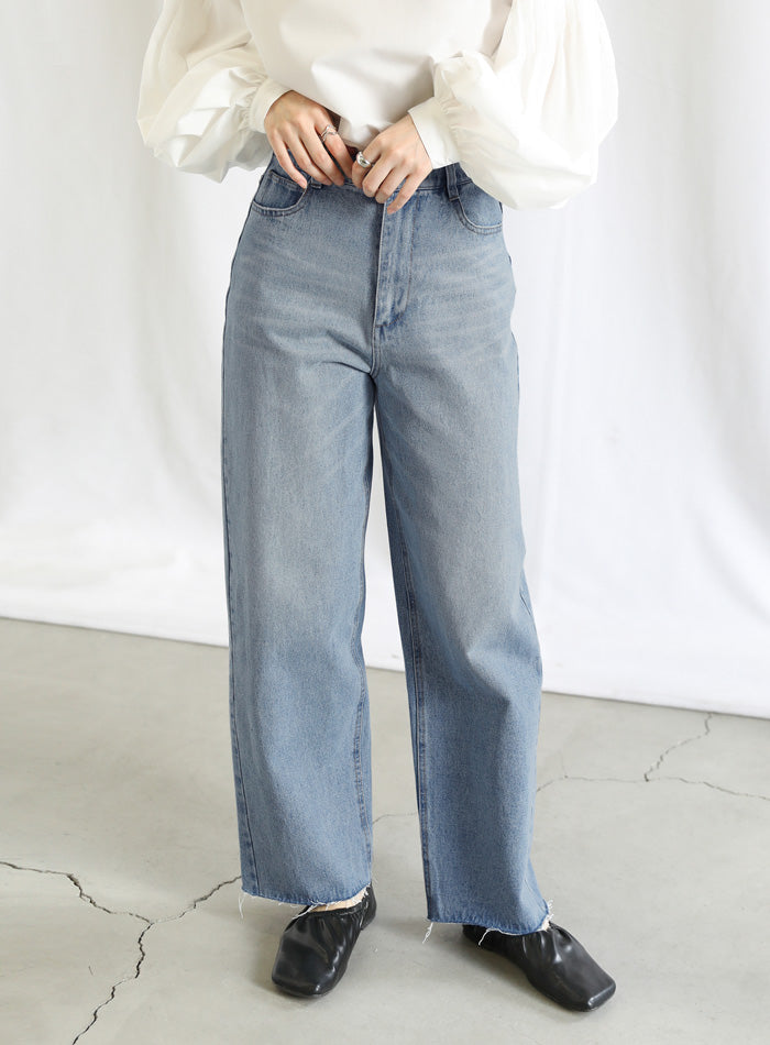 ハイウエストストレートデニム【SALE】