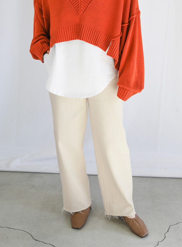 ハイウエストストレートデニム【SALE】