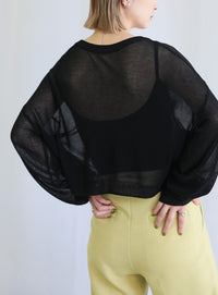 2WAYシアーニットショートカーディガン