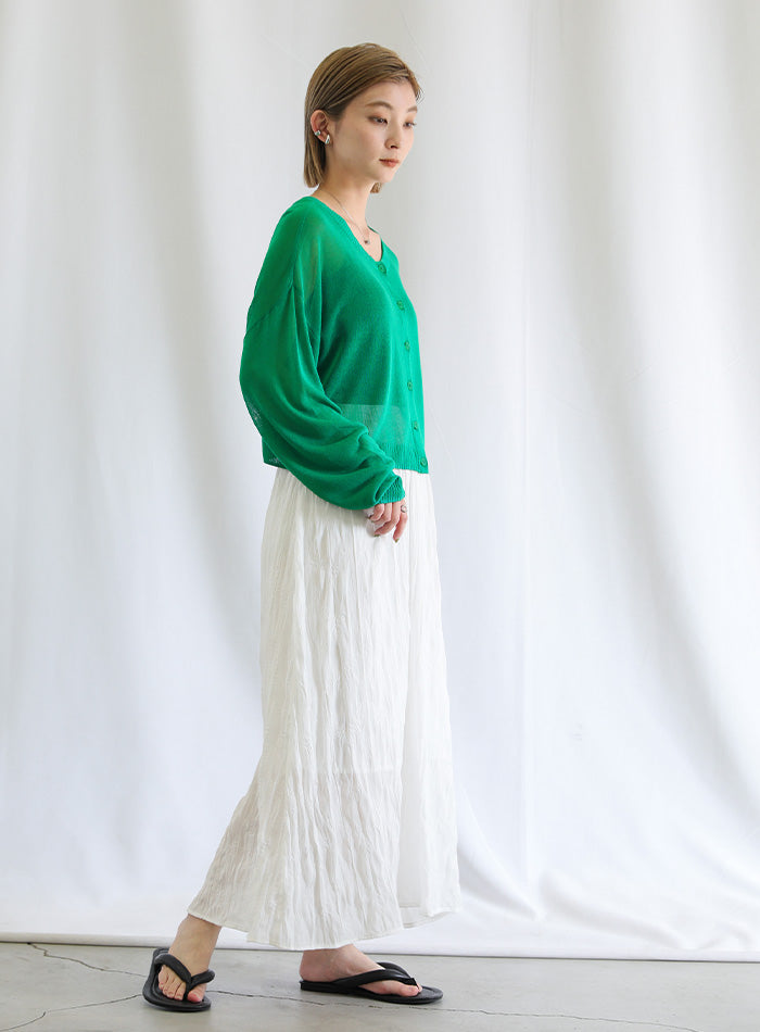 2WAYシアーニットショートカーディガン