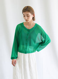 2WAYシアーニットショートカーディガン