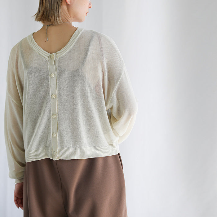 2WAYシアーニットショートカーディガン