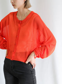 2WAYシアーニットショートカーディガン