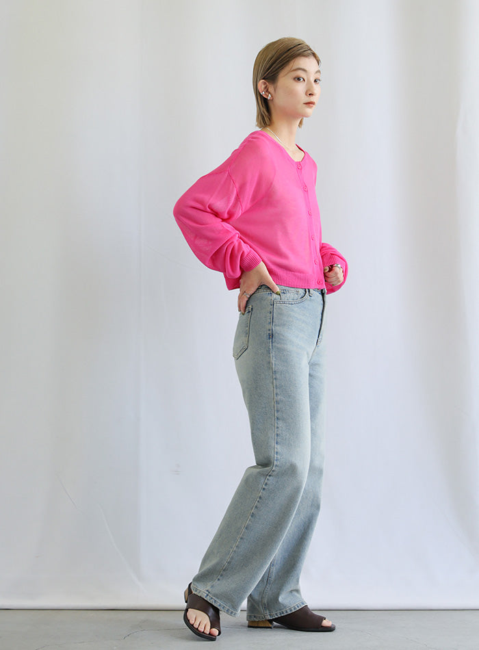 2WAYシアーニットショートカーディガン