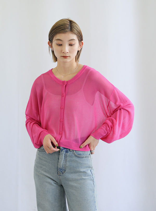 2WAYシアーニットショートカーディガン