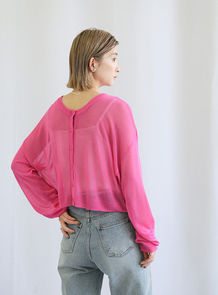 2WAYシアーニットショートカーディガン