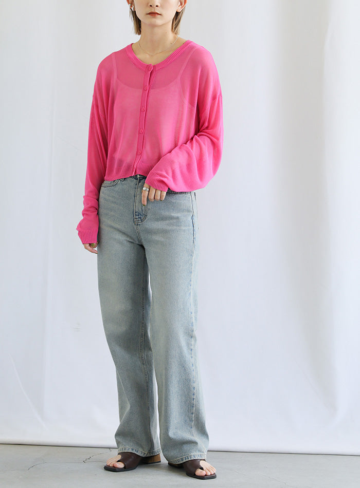 2WAYシアーニットショートカーディガン