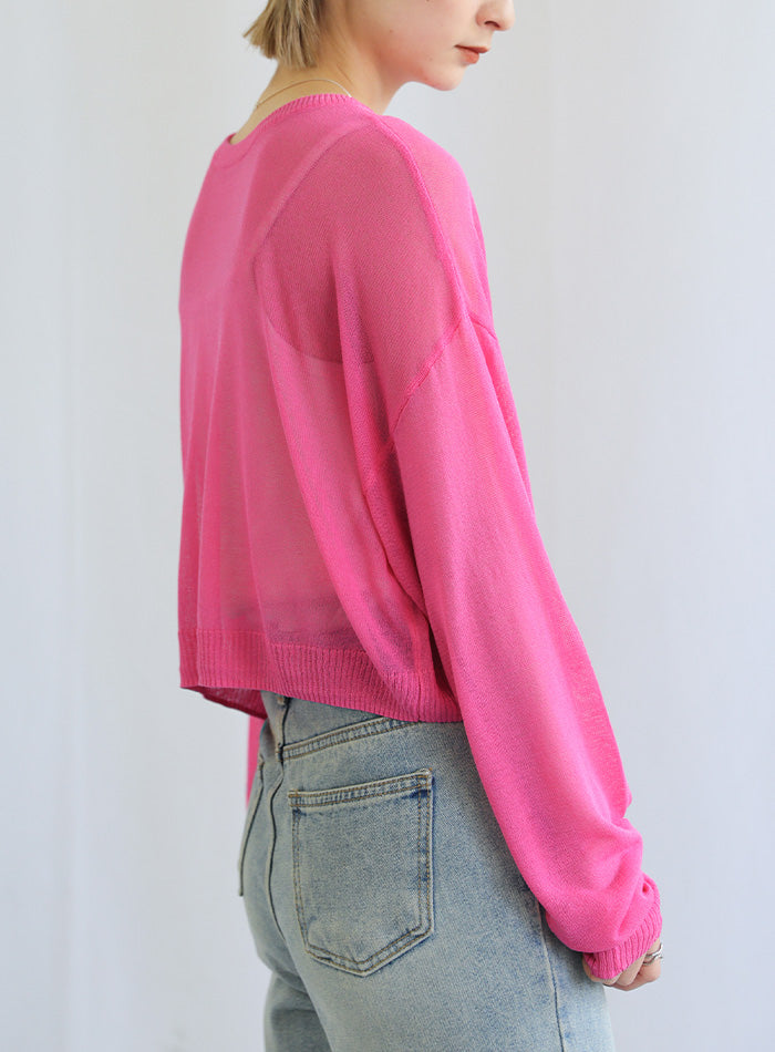 2WAYシアーニットショートカーディガン