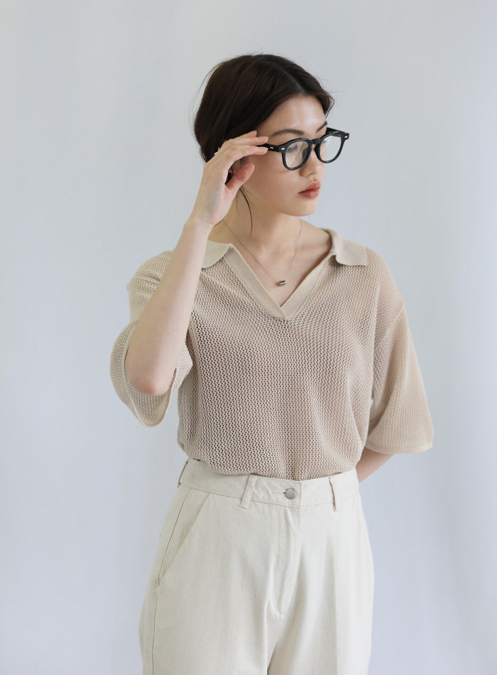 スキッパーメッシュ編みプルオーバー【SALE】 – SELECT MOCA