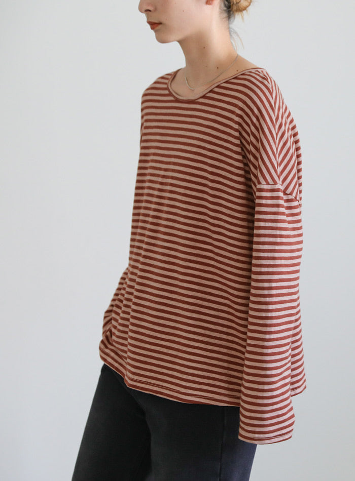 シンプルボーダーロングTシャツ