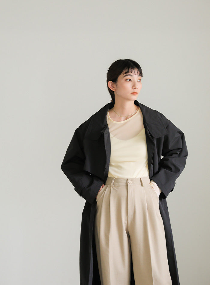 ナイロンワッシャースタンドネックコート