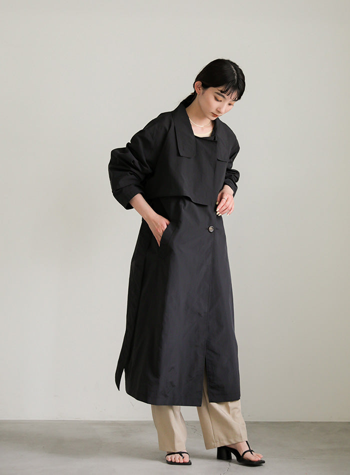 ナイロンワッシャースタンドネックコート