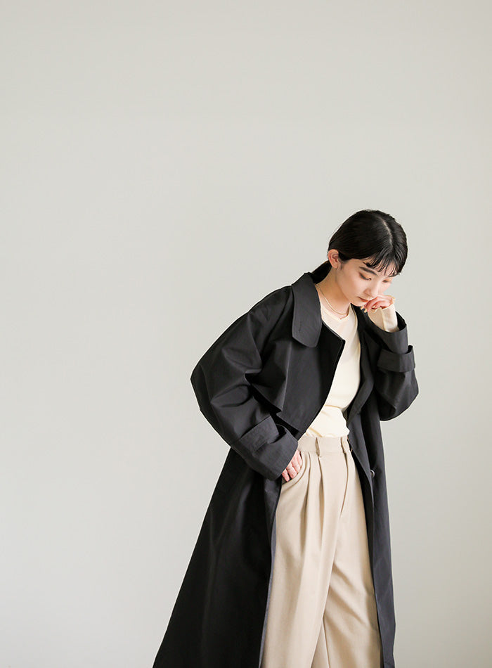 ナイロンワッシャースタンドネックコート