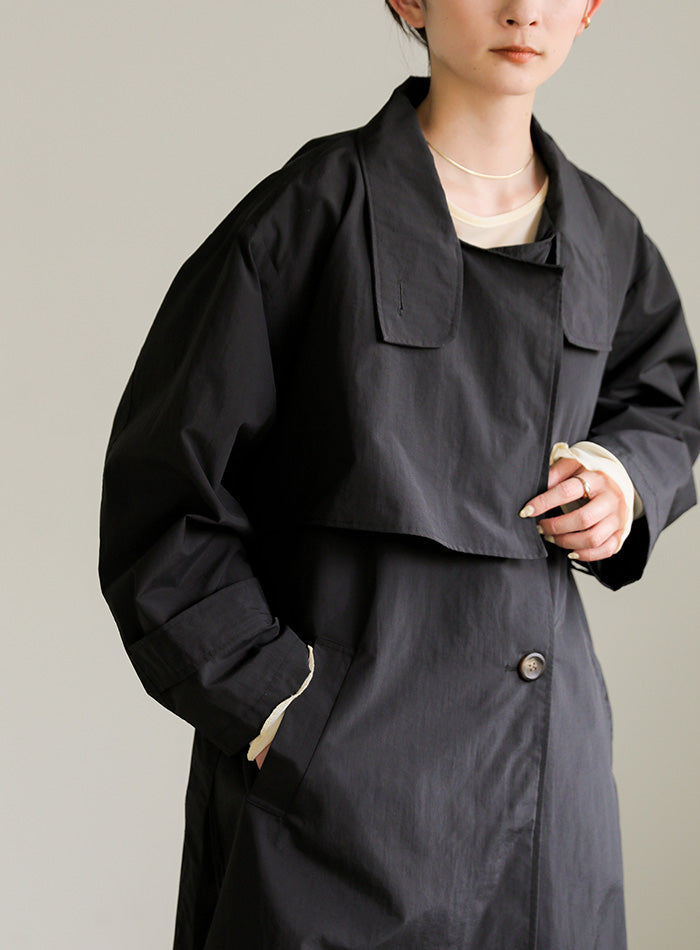 ナイロンワッシャースタンドネックコート