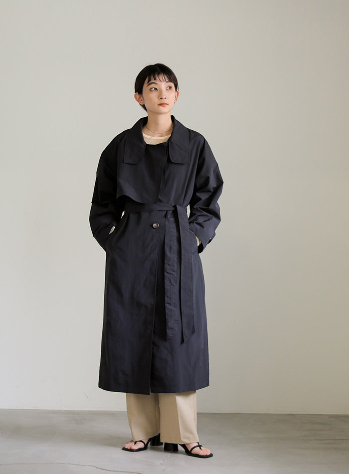 ナイロンワッシャースタンドネックコート